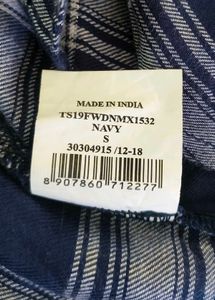 👕 DNMX Navy Blue &amp; White Plaid Shirt