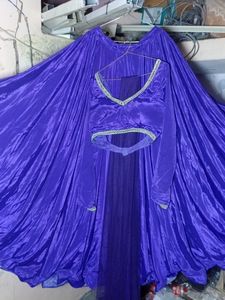 Purple Silk Lahanga Choli With Dupatta Set