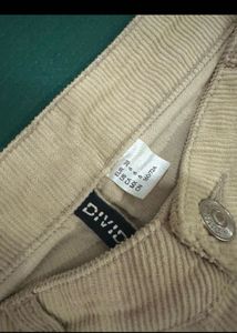 h&amp;m Beige Wide Leg Corduroy Pants
