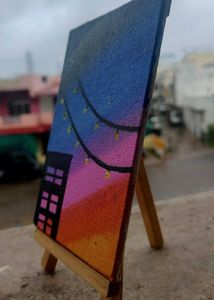 Mini Canvas Sunset Art – Hand-Painted Wall Decor
