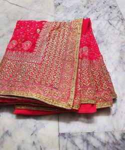 Red embroidery bridal saree 👰‍♀️😍✨ #BridalSaree