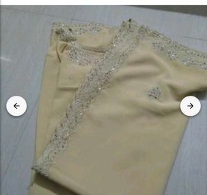 zari and pearl work Elegant Beige Salwar Suit