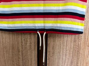 ONLY Multicolor Striped Drawstring Hem Top (S)