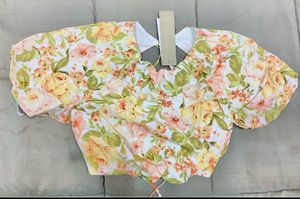 Forever New Tatiana Tie Back LinenCrop Top