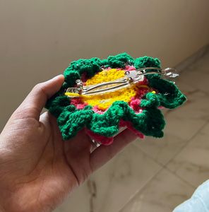 Crochet Flower Hair Clip