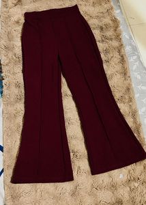 Burgundy Flare Trouser  For Woman