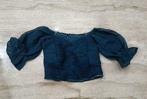 Chic Blue Crop Top