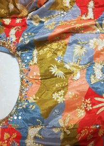 Handwork Heavy Floral Gown With Belt