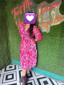 Magenta Floral Flared