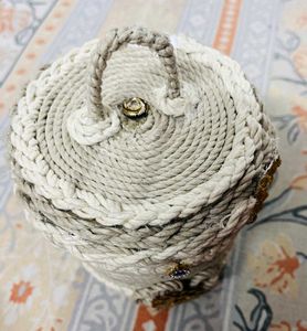 White Woven Basket With Storage Box