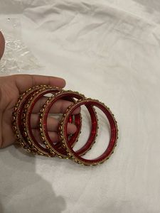 Red &amp; Gold Bangle Set