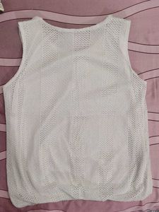 White Crochet Tank Top