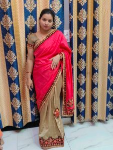 One Time Used Saree With Blouse