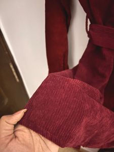 MAROON URBANIC CORDUROY FABRIC DRESS