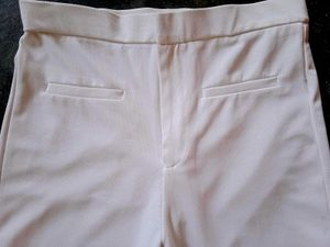 White Flare Leg Trousers