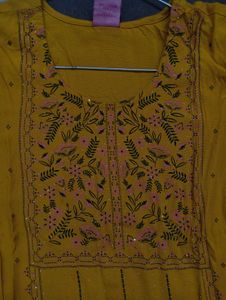 Yellow Printed Kurta