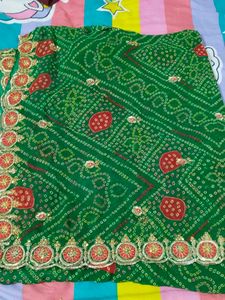 Green Chunri Saree