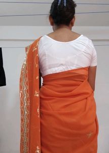 Rust Sequin Saree