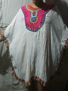 Boho Crochet Trim Tunic Top