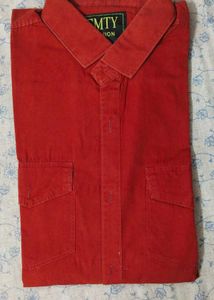 Red Button-Down Shirt