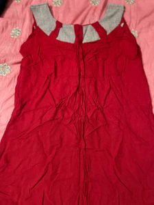 Red &amp; Greylong kurti