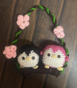 Crochet Penguin Couple on Swing