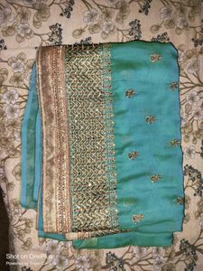 Light Blue 🔵 Saree Party Wear