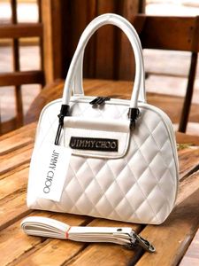 Jimmy Choo White Quilted Satchel