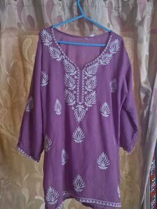 Embroidered Purple Kurta