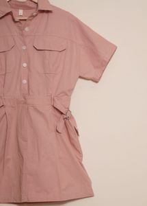 Pink Utility Style Mini Dress