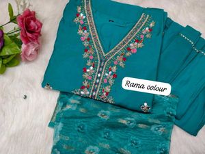 Beautiful Blue And Rama Suit Set