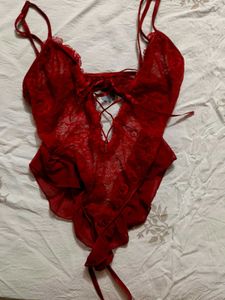 URBANIC LONDON Red Lace Teddy Lingerie