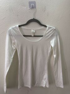 H&M White Fitted Top