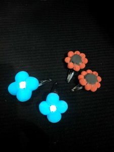 Handmade Flower Hair Clips &amp; Keychain Set