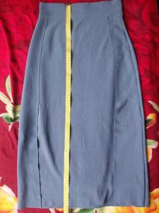 Dusty Blue Midi Skirt