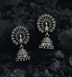 Peacock Jhumka Earrings