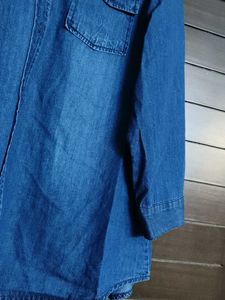 Monte Carlo Women Blue Light Wash Cotton Shirt