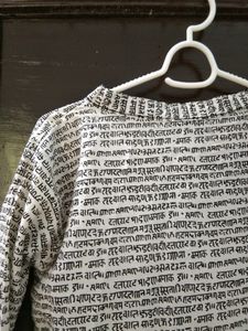 Konkani Printed Black N White Kurta