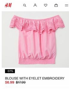 H&amp;M Baby Pink Off Shoulder Top