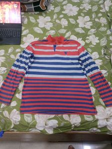 Striped Long Sleeve Polo Shirt