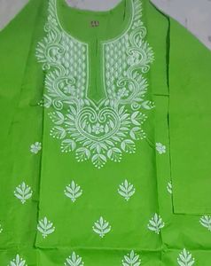 Green Embroidered Kurta
