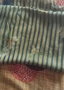 Floral Striped Salwar Kameez With Dupatta
