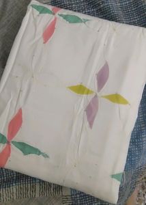 Embroidered White Pure Cotton Suit