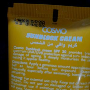 Cosmo Sunblock cream(100ml) made in dubai UAE