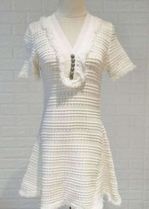 Chic White Knit Dress
