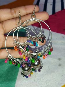 Colorful Jhumka Hoop Earrings