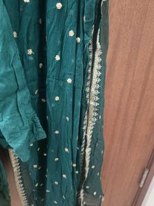 Emerald Green Floral Embroidered Salwar Suit