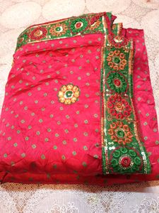 Party Wear Red Saree