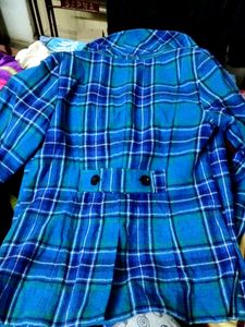 *Clearance* Blue Chequered Overcoat