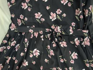Printed Floral Gown With Round Neckline